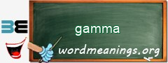 WordMeaning blackboard for gamma